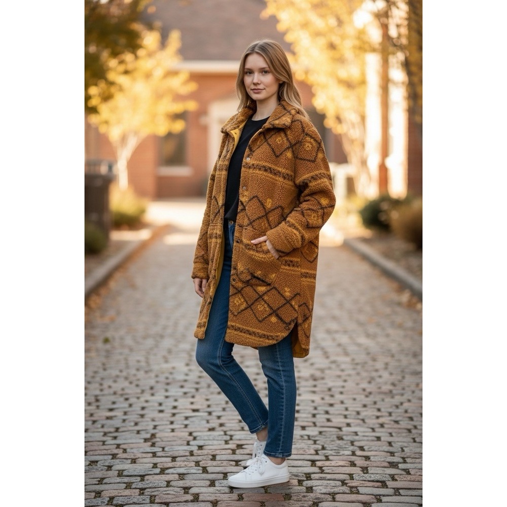 Liv Outdoor 🔥 Jacket Fleece🤑 Button‎ Pockets Aztec Southwest Ranch Boho $199 M